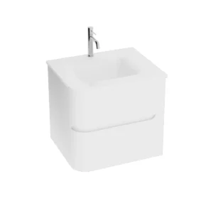 2in1, Waschtischunterschrank ATLANTA WHITE 600 inkl. Einbauwaschtisch ATLANTA WHITE 600, wandhängend, weiß