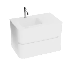 2in1, Waschtischunterschrank ATLANTA WHITE 800 inkl. Einbauwaschtisch ATLANTA WHITE 800, wandhängend, weiß